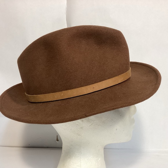 Vintage Dorfman Pacific Mens Wool Fedora size medium Indiana Jones style hat USA - Picture 4 of 10